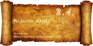 Mojszin Aldó névjegykártya